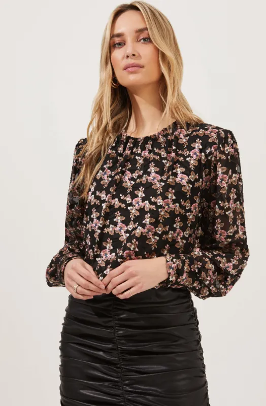 Duchess Floral Long Sleeve Top sold by Astr
