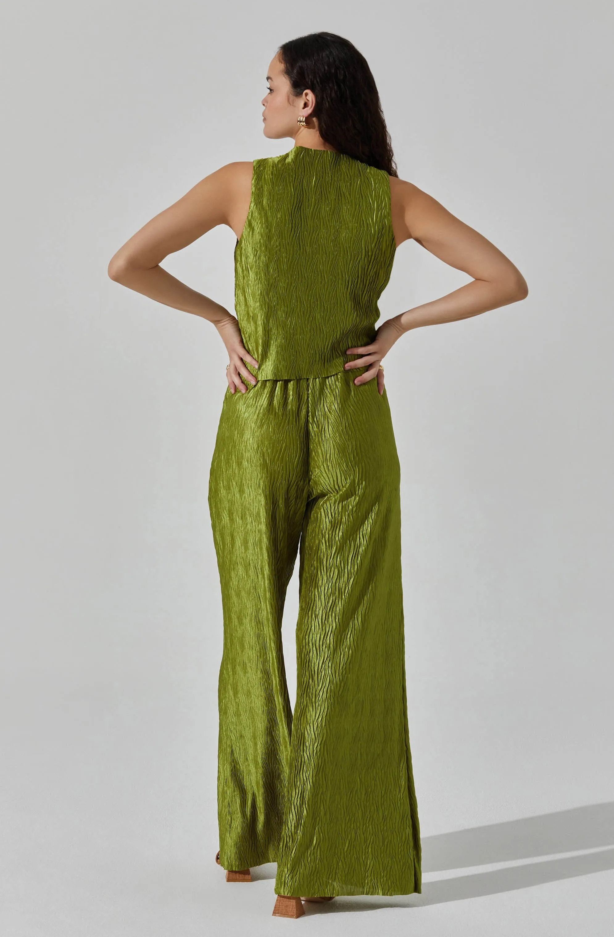 Button Up Plisse Vest sold by Astr product image thumbnail 4