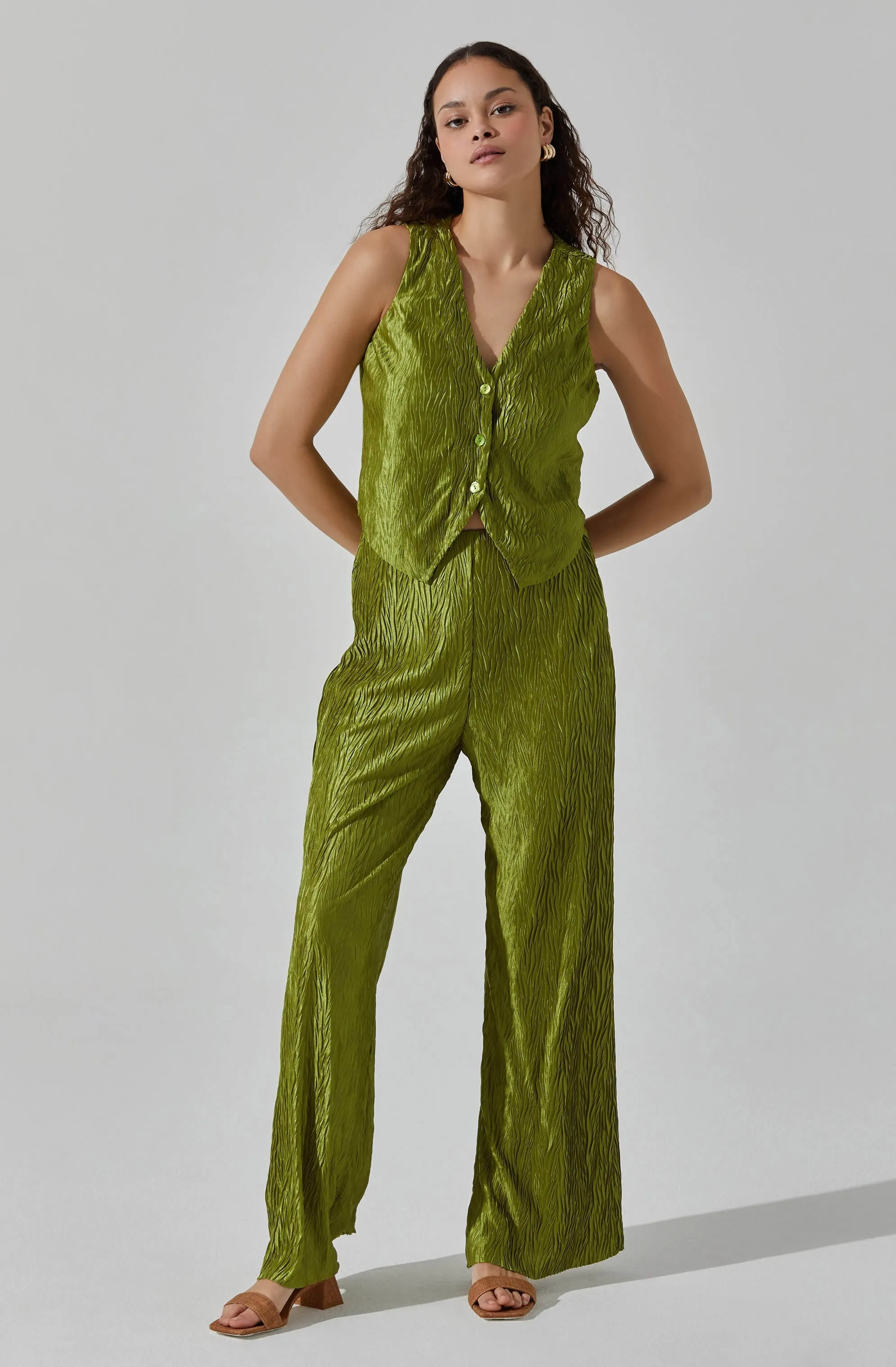 Button Up Plisse Vest sold by Astr product image thumbnail 5