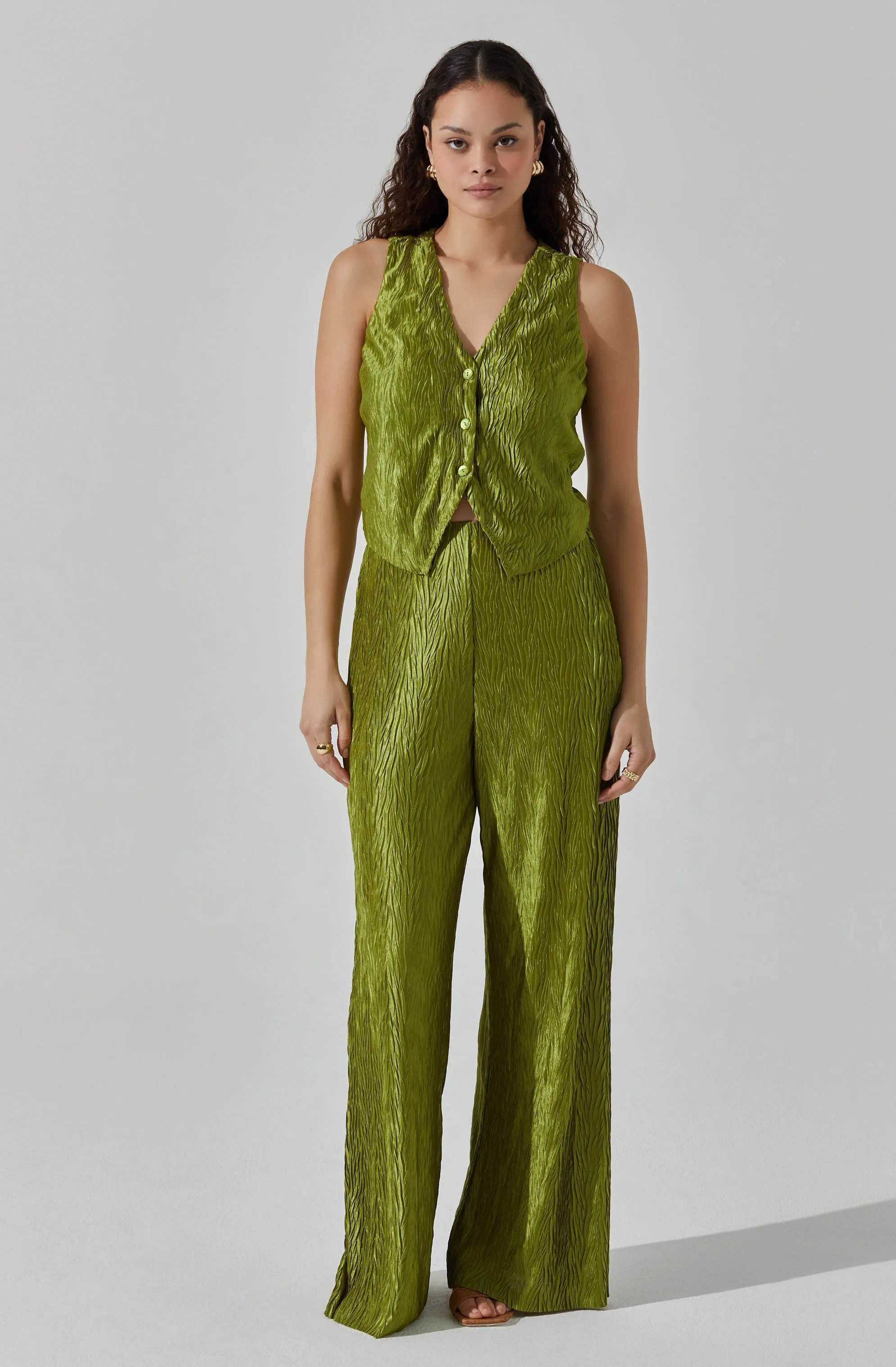 Button Up Plisse Vest sold by Astr product image thumbnail 2