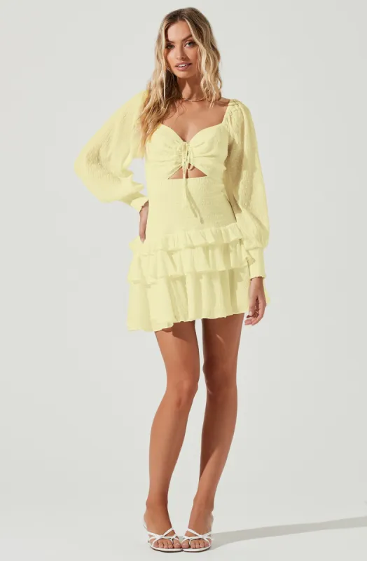 Marietta Cinched Bust Cutout Mini Dress sold by Astr