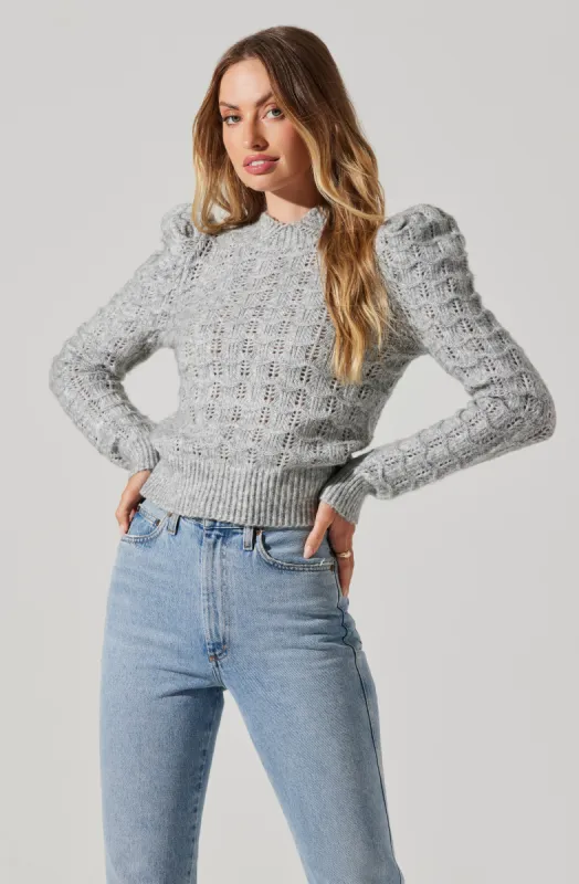 Puff Sleeve Sweater sold by Astr