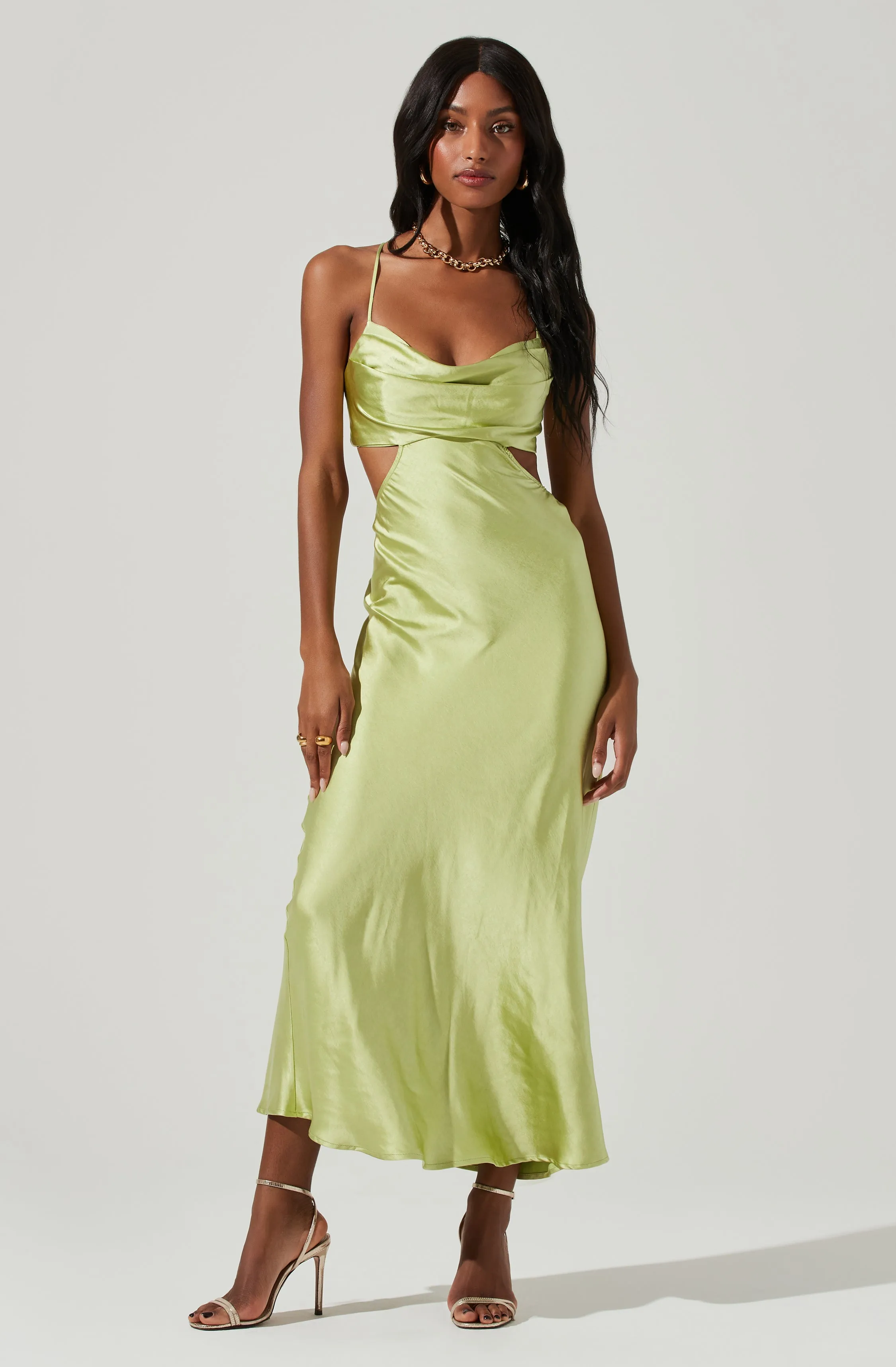 Colette Satin Cutout Midi Dress sold by Astr product image thumbnail 3