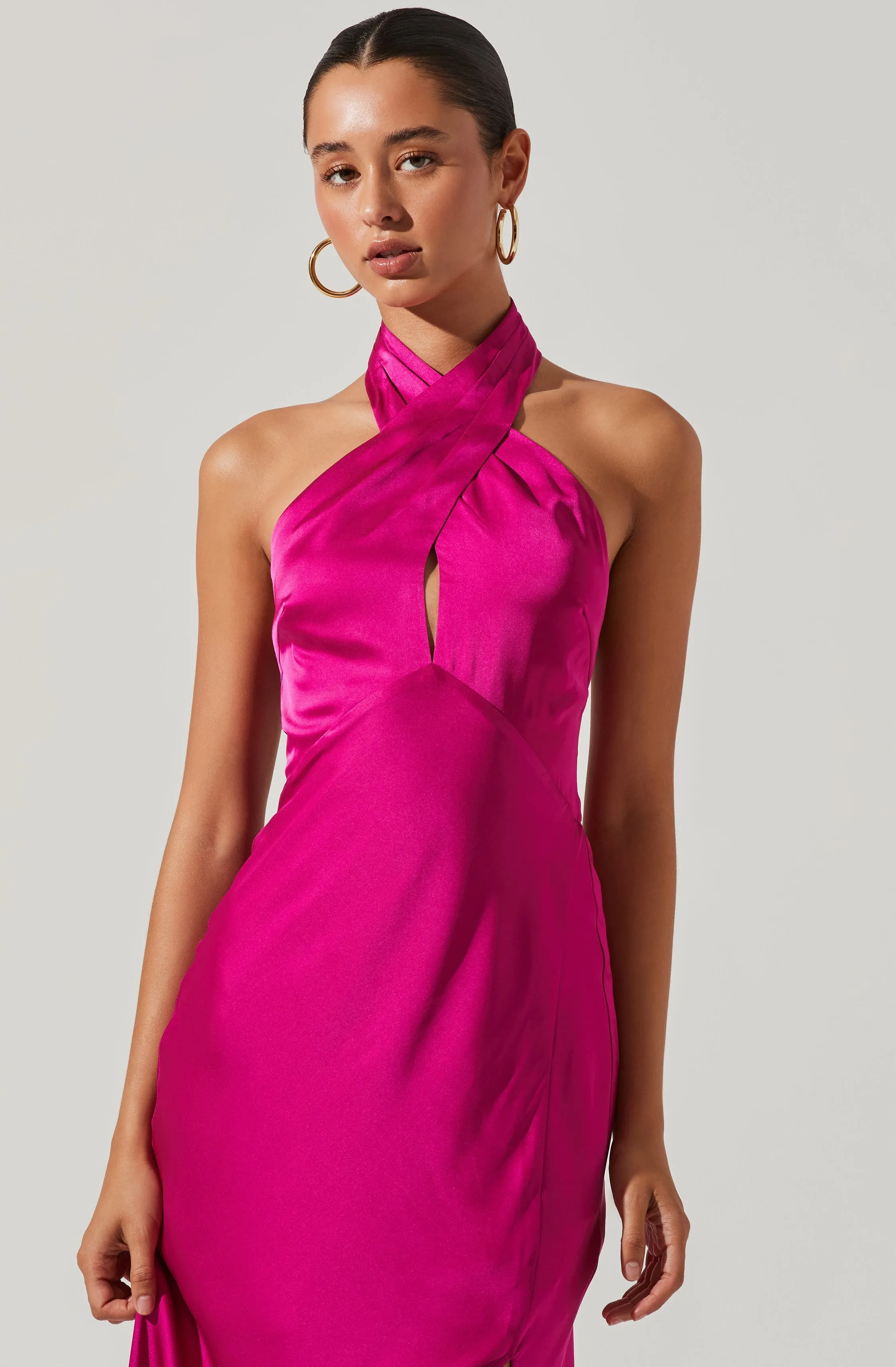 Marissa Satin Halter Neck Midi Dress sold by Astr product image thumbnail 3