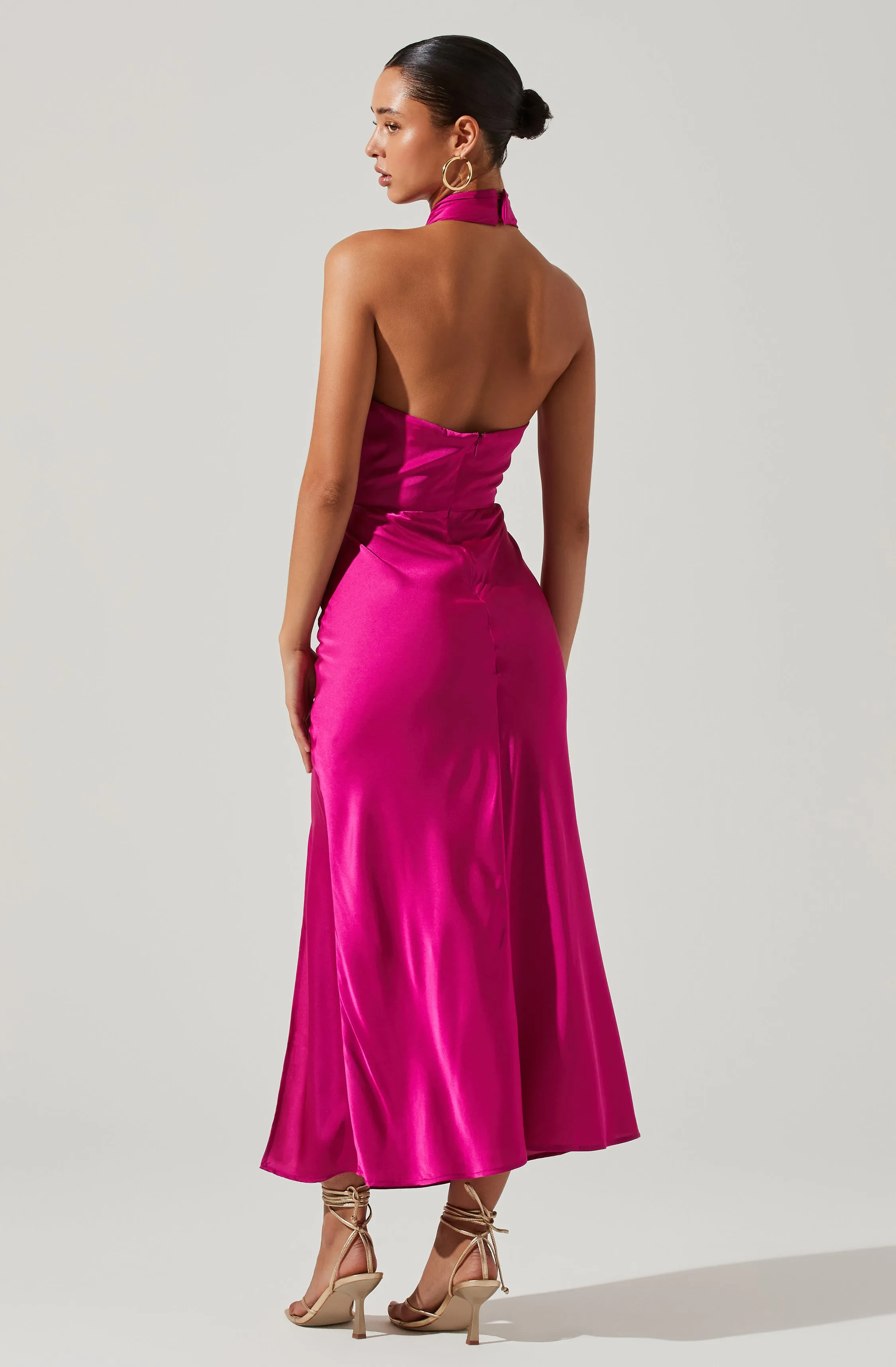 Marissa Satin Halter Neck Midi Dress sold by Astr product image thumbnail 5