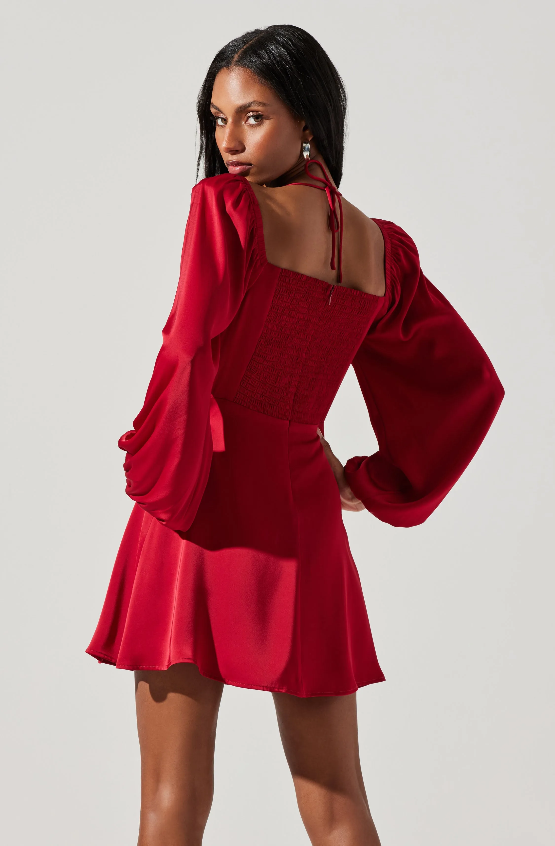 Vivian Satin Halter Mini Dress sold by Astr product image thumbnail 5