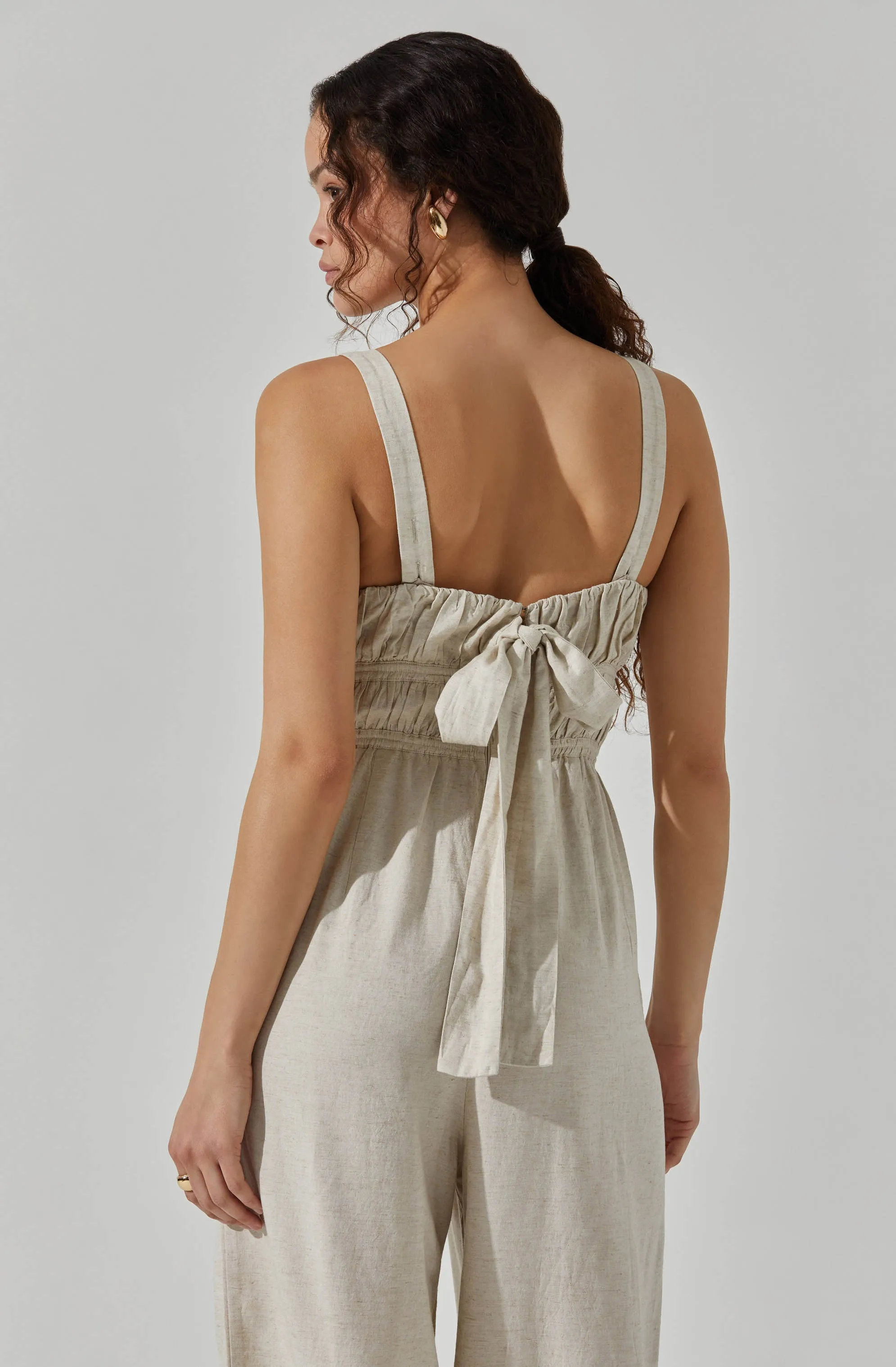 Linen Tie Back Jumpsuit sold by Astr product image thumbnail 5