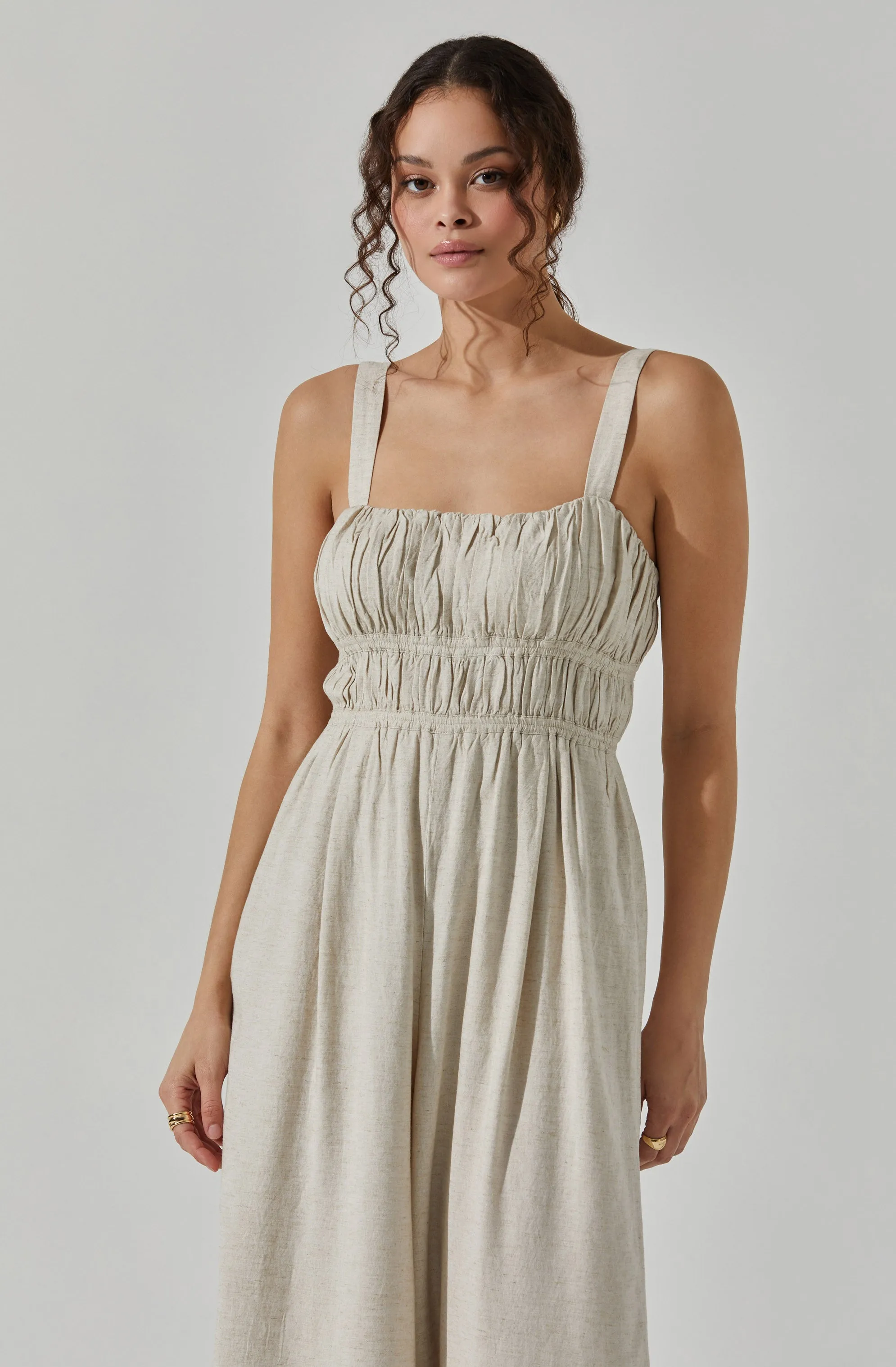 Linen Tie Back Jumpsuit sold by Astr product image thumbnail 4