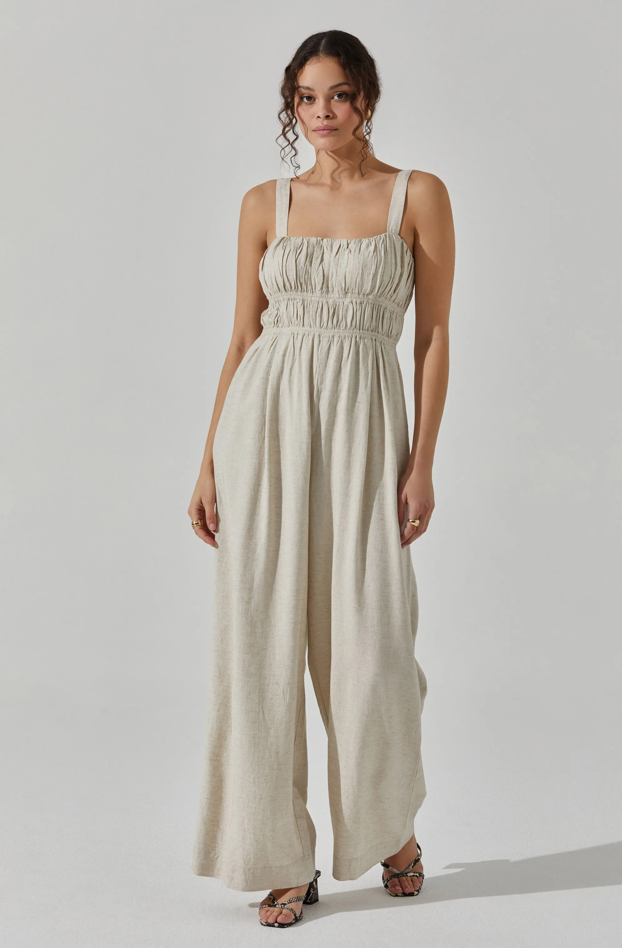 Linen Tie Back Jumpsuit sold by Astr