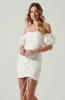 Off Shoulder Ruched Mini Dress sold by Astr