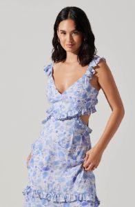 Cassis Floral Print Ruffle Maxi Dress sold by Astr