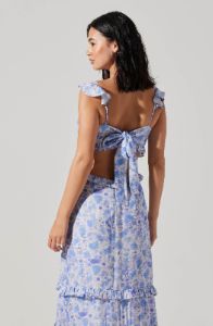 Cassis Floral Print Ruffle Maxi Dress sold by Astr