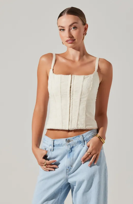 Venus Embroidered Corset Top sold by Astr