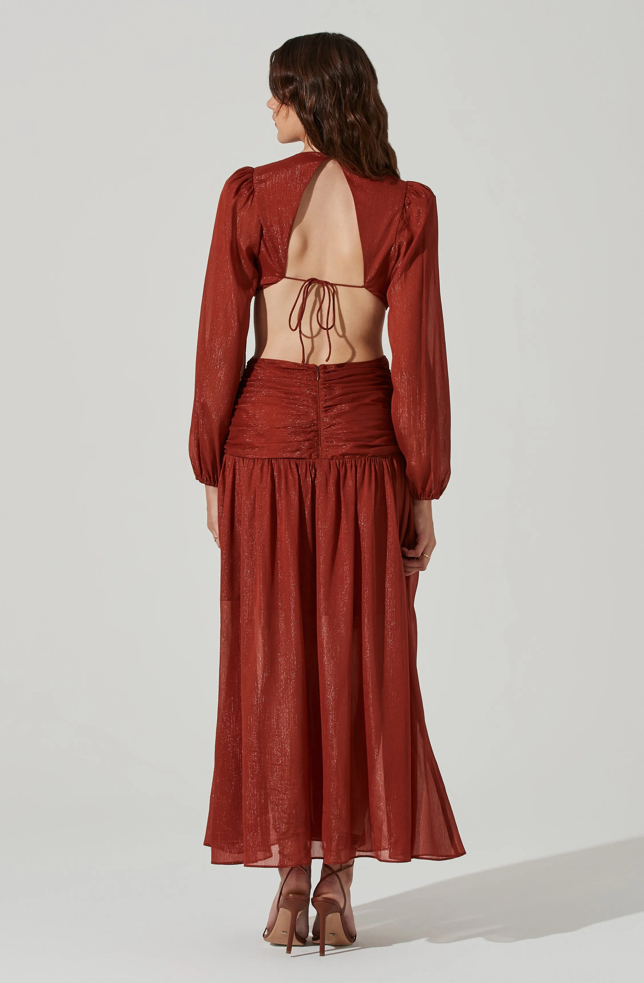 Metallic Twist Cutout Waist Maxi Dress sold by Astr product image thumbnail 5