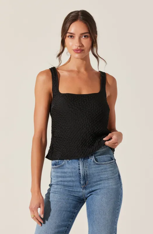 Textured Square Neck Tank Top made by Astr