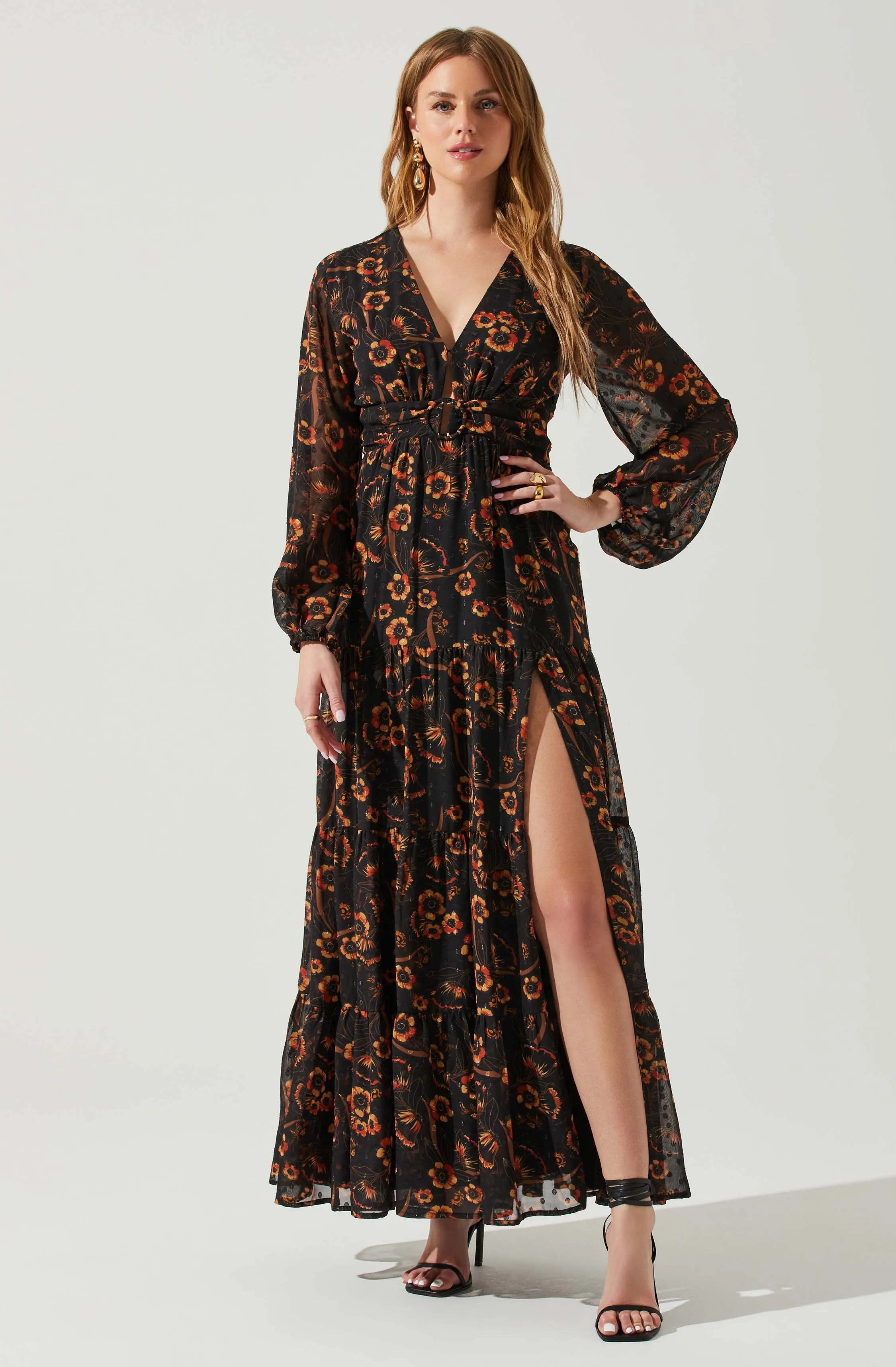 Trinity Long Sleeve Backless Floral Dress sold by Astr