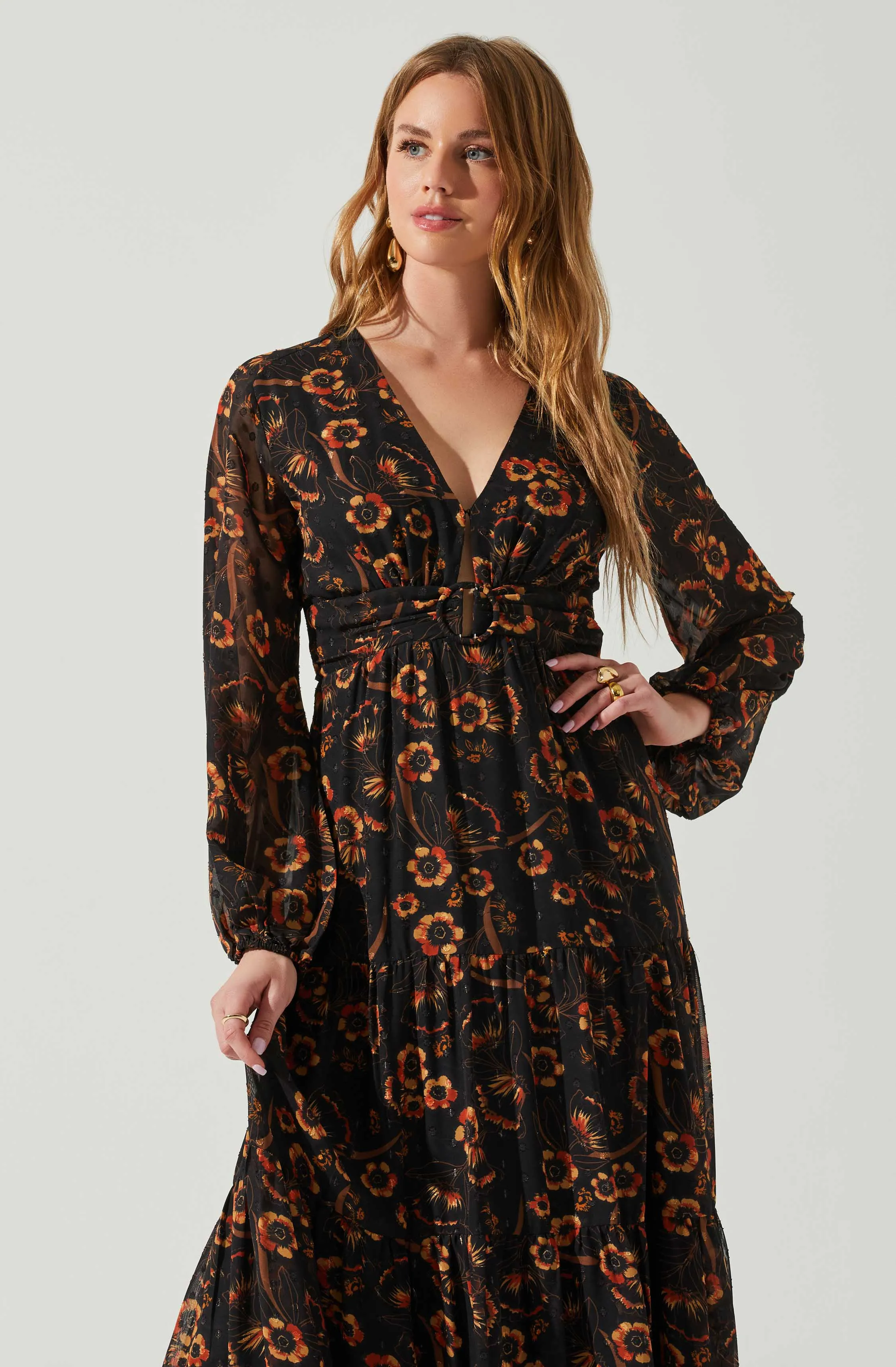 Trinity Long Sleeve Backless Floral Dress sold by Astr product image thumbnail 4