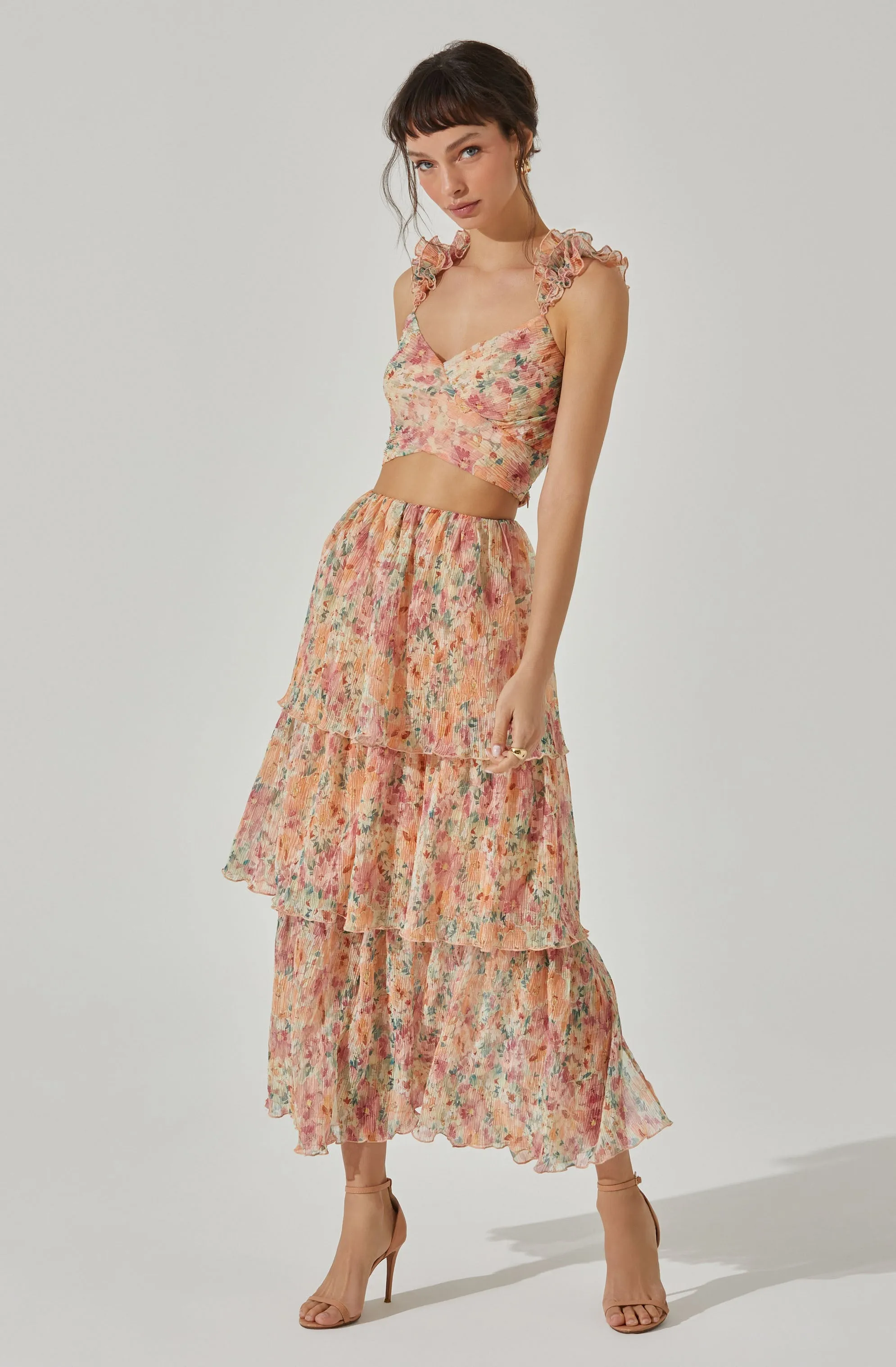 Tiered Plisse Maxi Skirt sold by Astr product image thumbnail 3