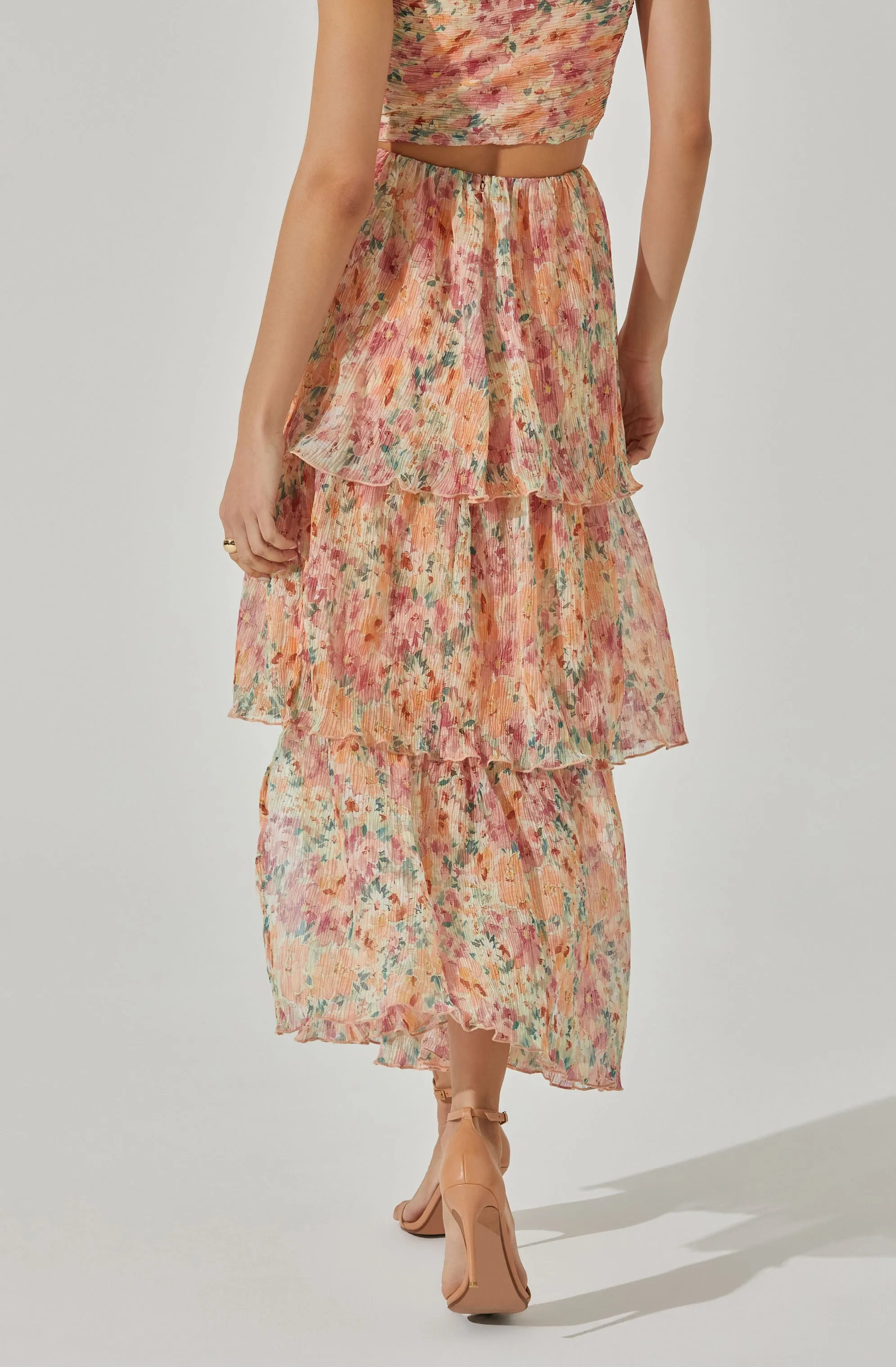 Tiered Plisse Maxi Skirt sold by Astr product image thumbnail 4