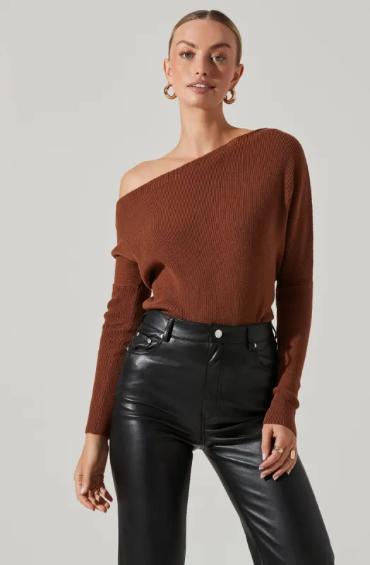 Lorne Off Shoulder Sweater sold by Astr
