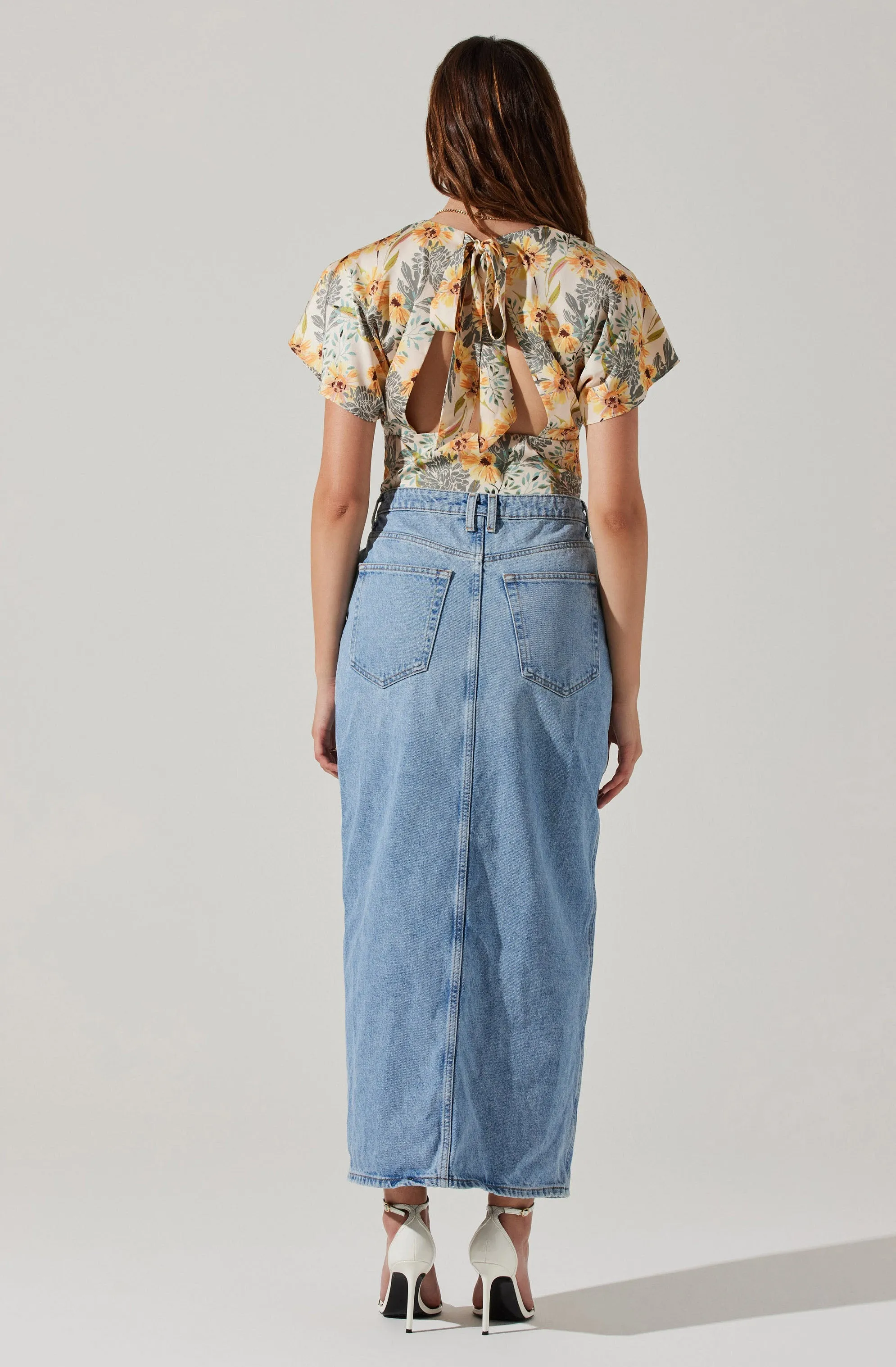 Satin Tie Back Flutter Sleeve Top sold by Astr product image thumbnail 5