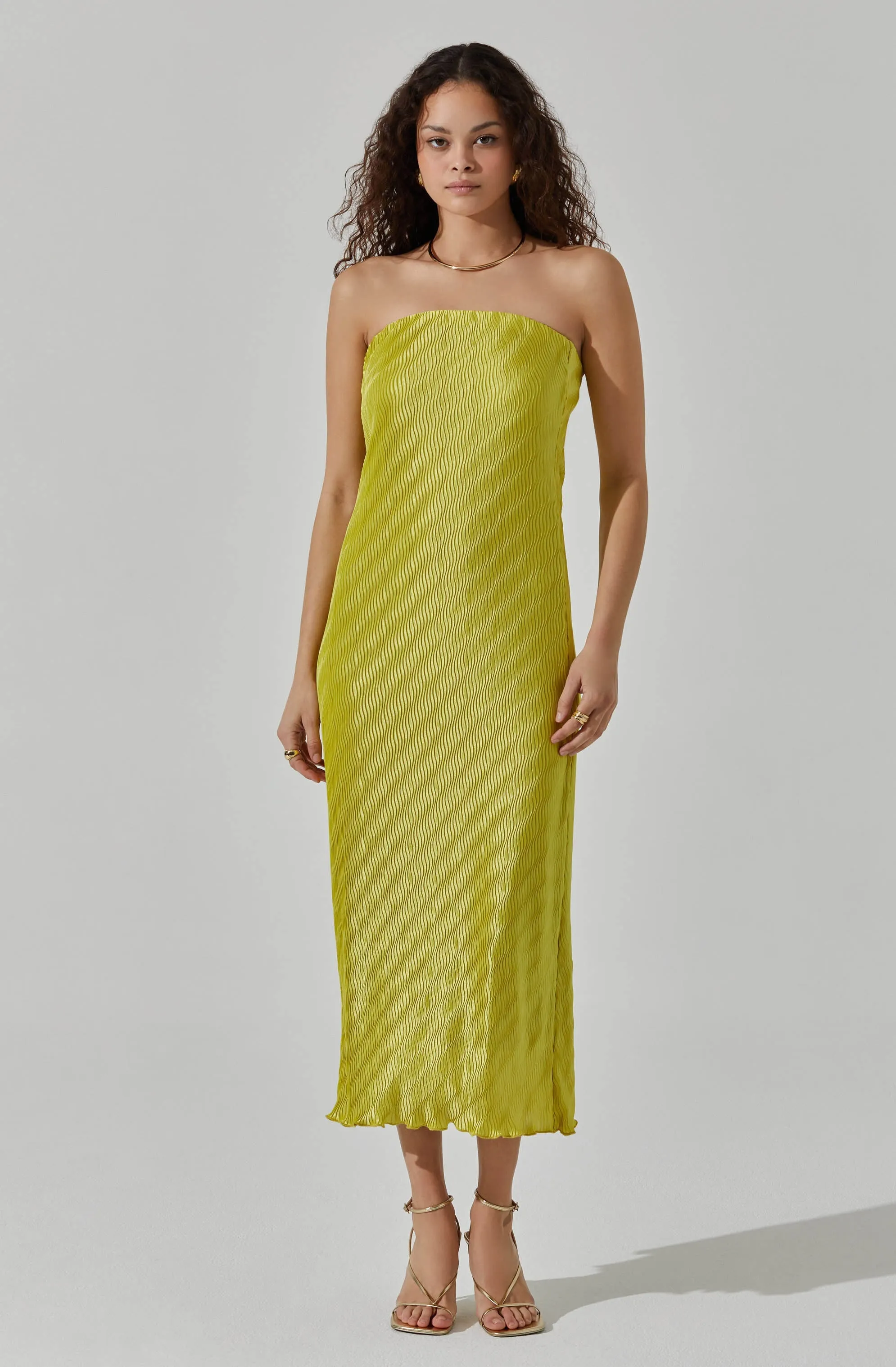 Plisse Tube Midi Dress sold by Astr product image thumbnail 3