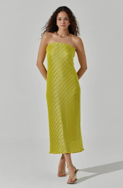 Plisse Tube Midi Dress sold by Astr