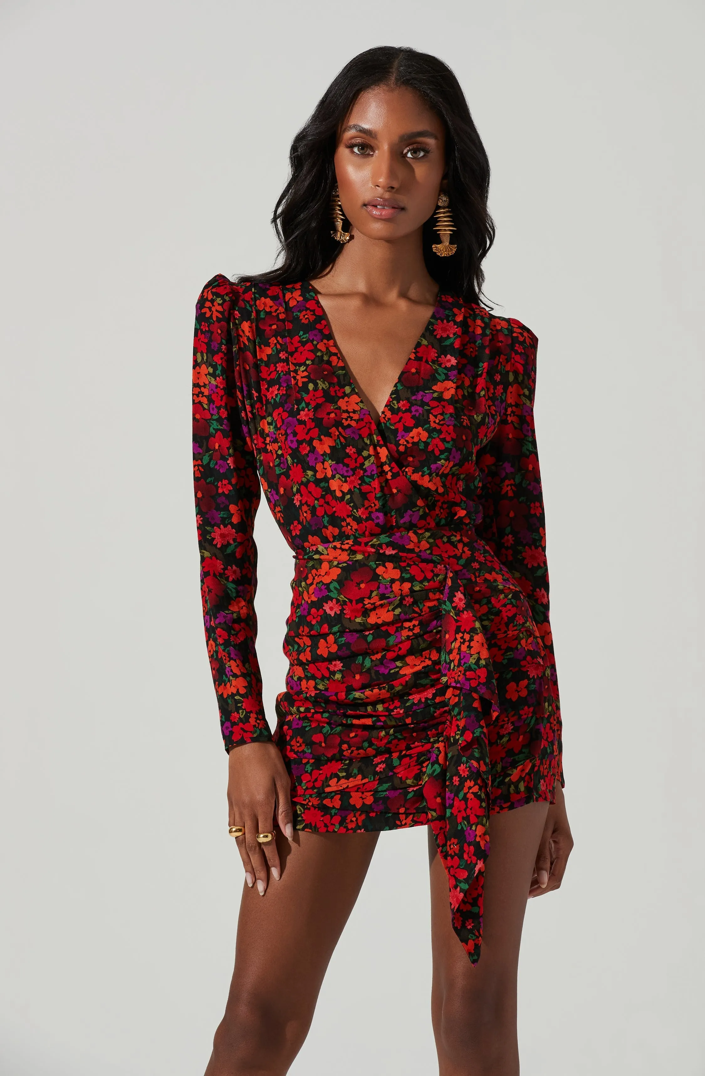 Bartlett Floral Wrap Front Long Sleeve Bodysuit sold by Astr product image thumbnail 3