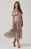 Floral Cinched Bust Cutout Center Midi Dress sold by Astr
