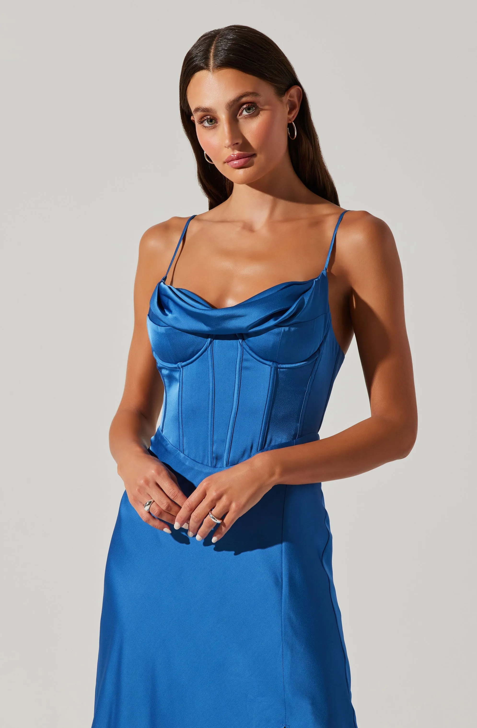 Cannes Satin Bustier Maxi Dress sold by Astr product image thumbnail 4