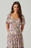 Floral Cinched Bust Cutout Center Midi Dress sold by Astr
