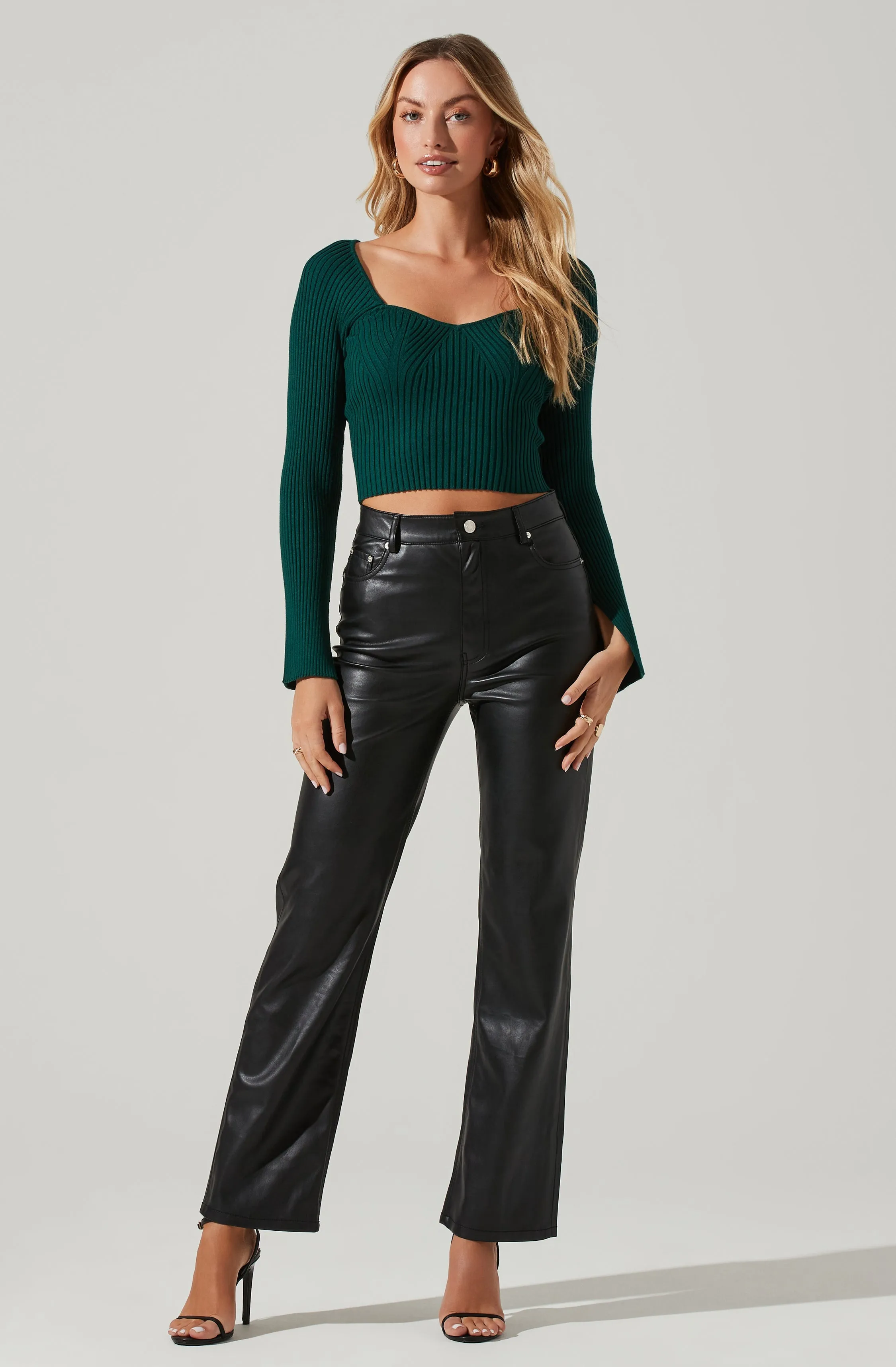 Long Sleeve Cropped Knit Top sold by Astr product image thumbnail 4