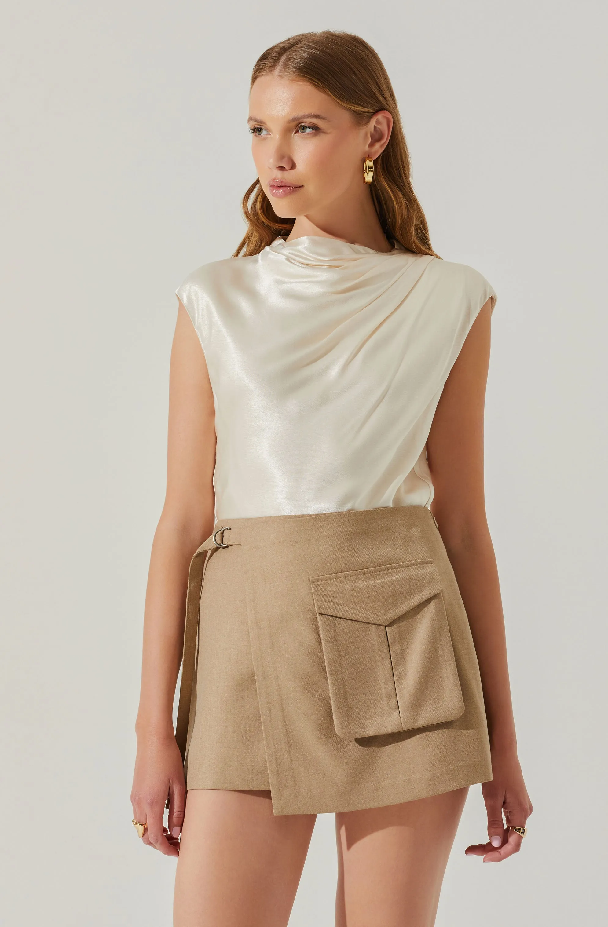 Tazia Draped Satin Top sold by Astr product image thumbnail 3