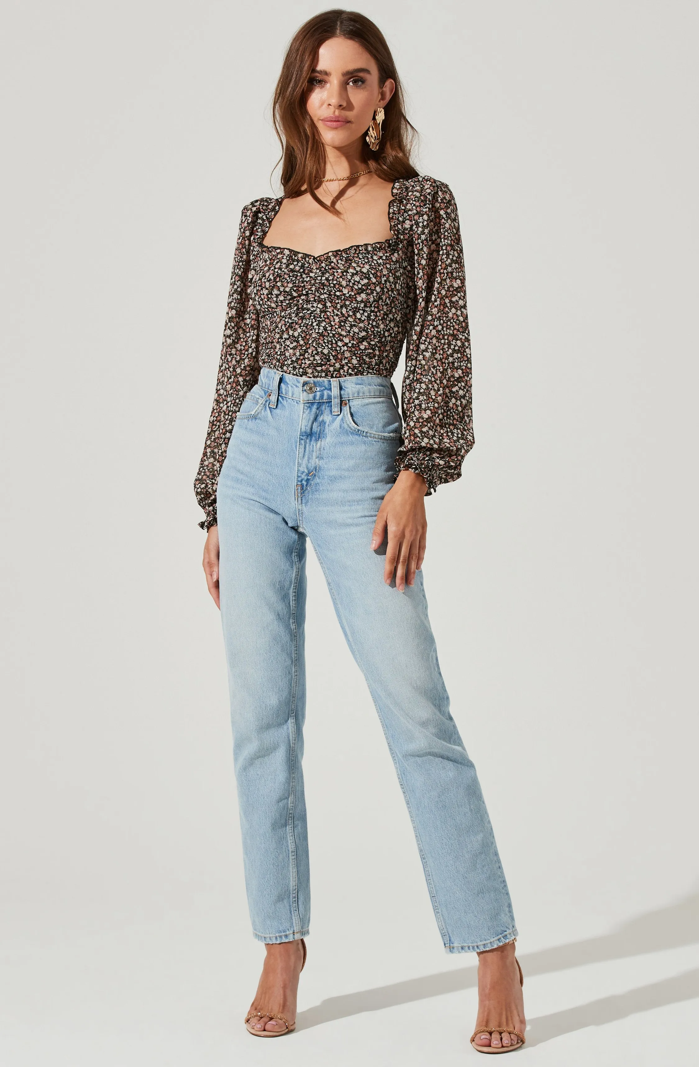 Sweetheart Neck Long Sleeve Top sold by Astr product image thumbnail 5