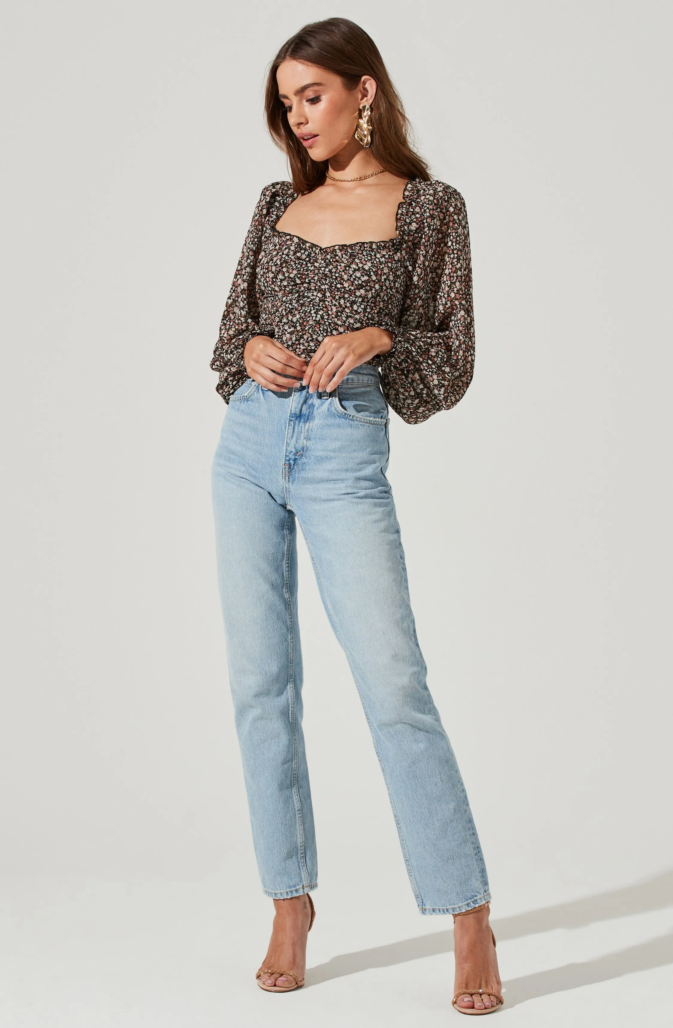 Sweetheart Neck Long Sleeve Top sold by Astr product image thumbnail 2