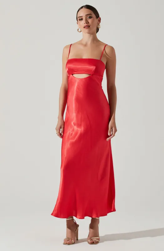Bellerose Satin Cutout Midi Dress sold by Astr