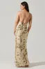 Elynor Satin Floral Halter Maxi Dress sold by Astr