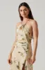 Elynor Satin Floral Halter Maxi Dress sold by Astr