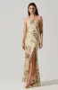 Elynor Satin Floral Halter Maxi Dress sold by Astr