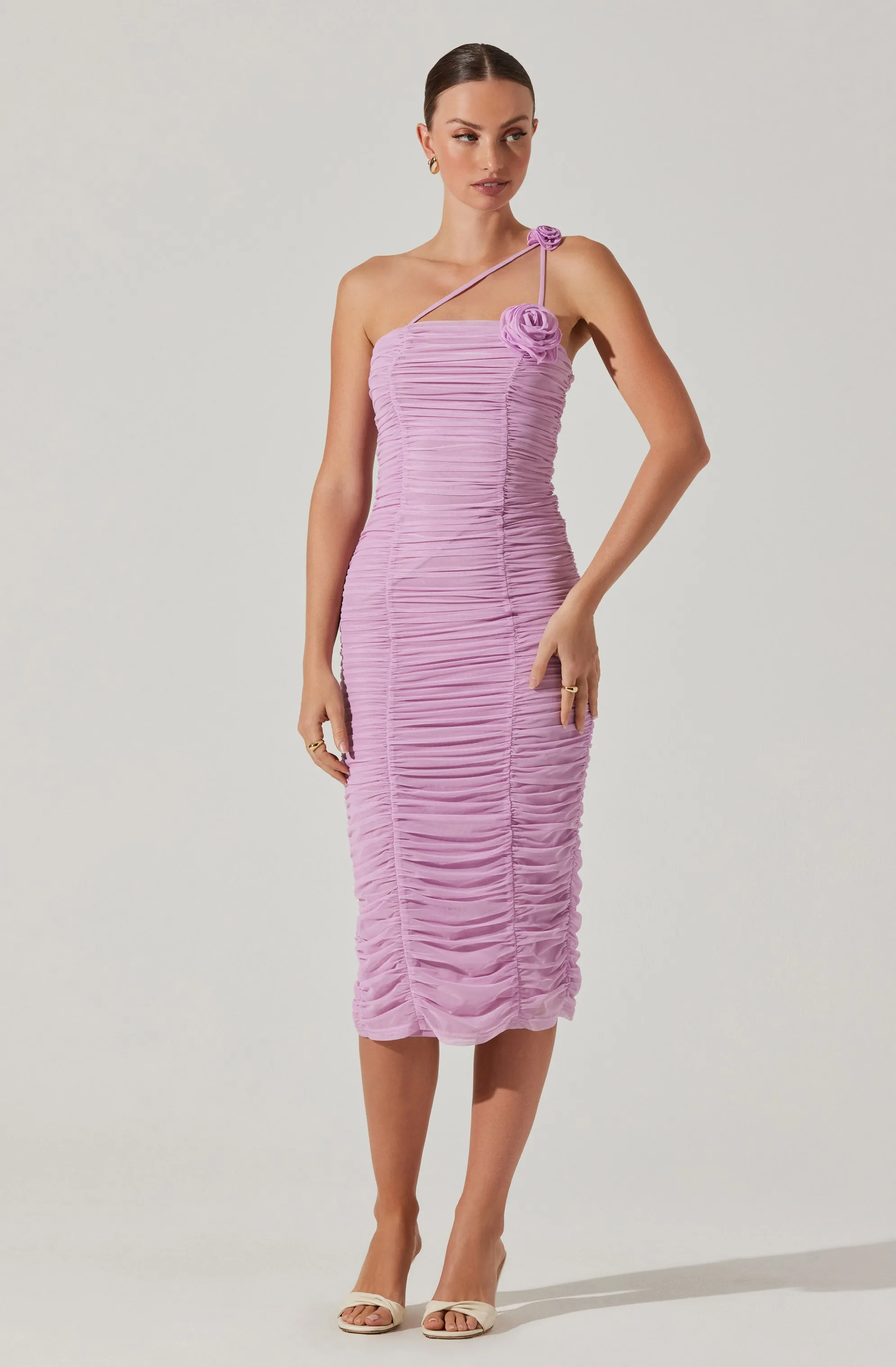 Corsage Ruched Bodycon Midi Dress sold by Astr product image thumbnail 3