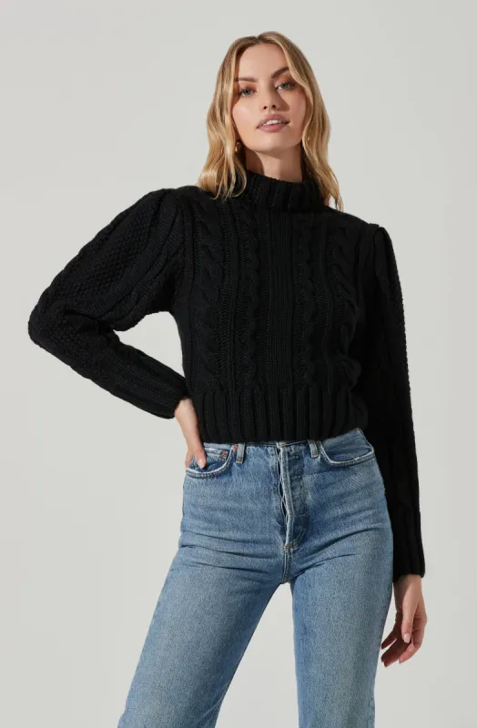 Haisley Cable Knit Turtleneck Sweater sold by Astr