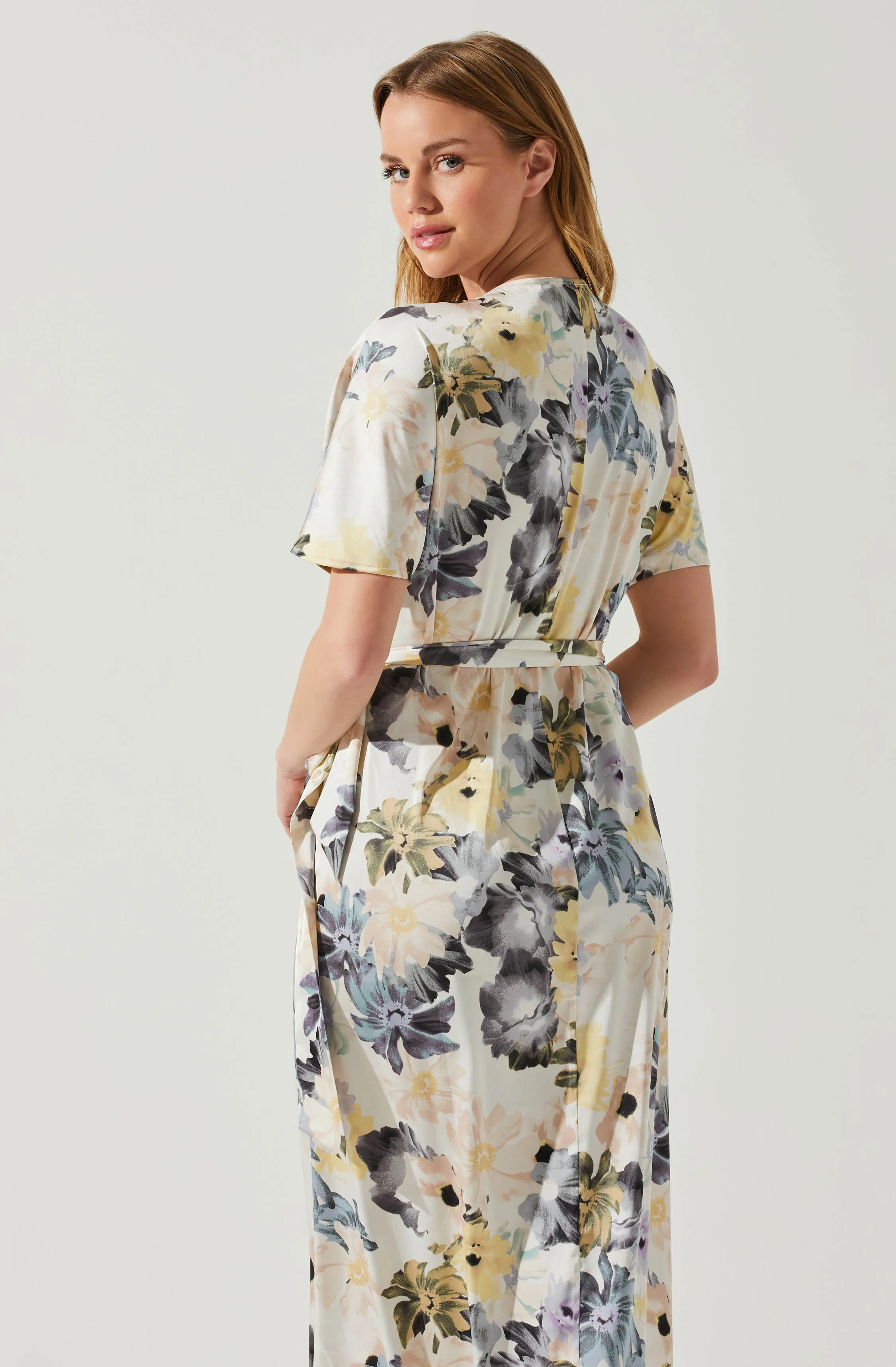 Floral Short Sleeve Wrap Front Maxi Dress sold by Astr product image thumbnail 5