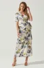 Floral Short Sleeve Wrap Front Maxi Dress sold by Astr