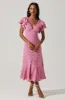 Celestine Floral Flutter Sleeve Midi Dress sold by Astr