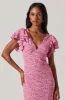 Celestine Floral Flutter Sleeve Midi Dress sold by Astr