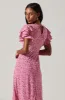 Celestine Floral Flutter Sleeve Midi Dress sold by Astr
