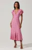 Celestine Floral Flutter Sleeve Midi Dress sold by Astr