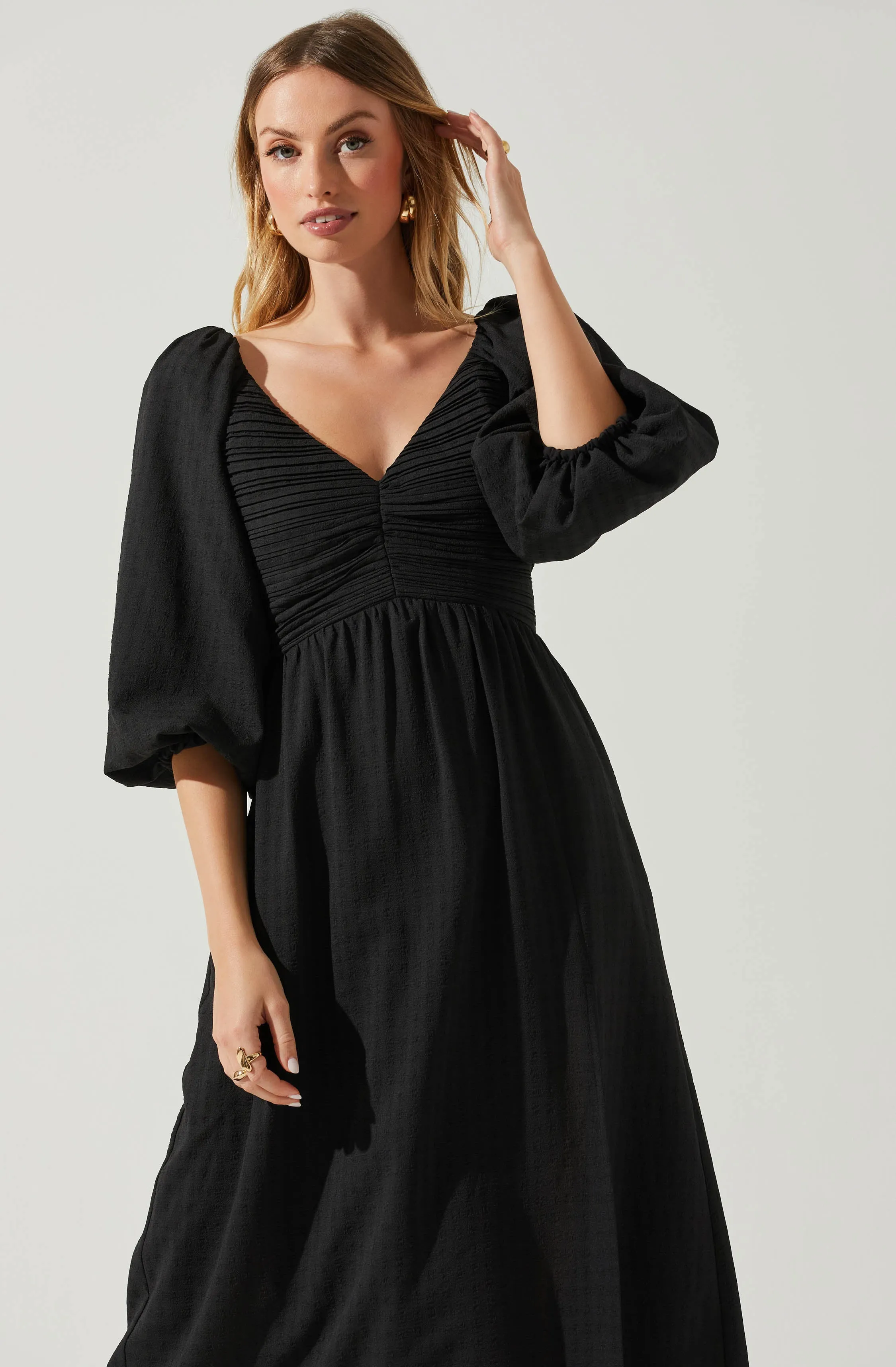 Juniper Half Sleeve Textured Midi Dress sold by Astr product image thumbnail 4