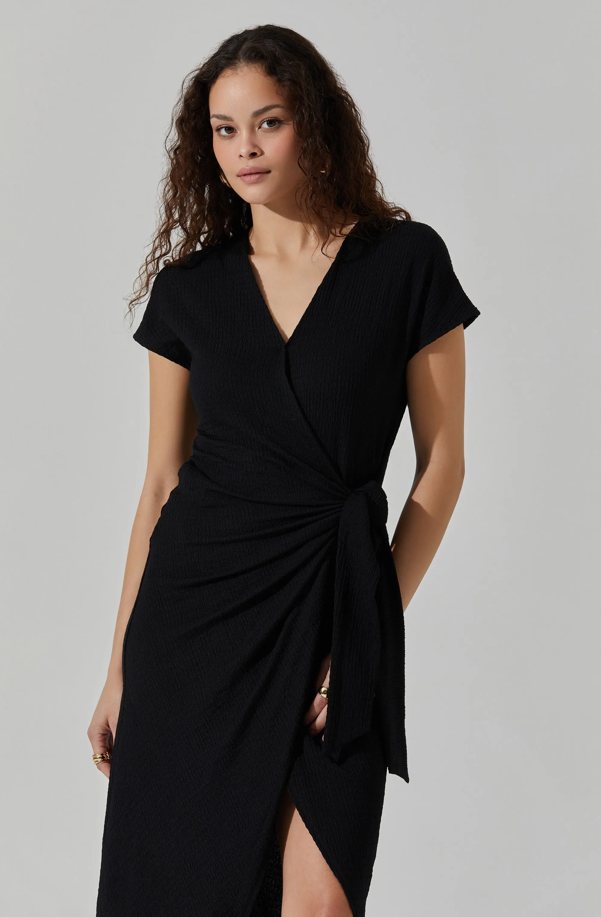 Knit Wrap Midi Dress sold by Astr product image thumbnail 2