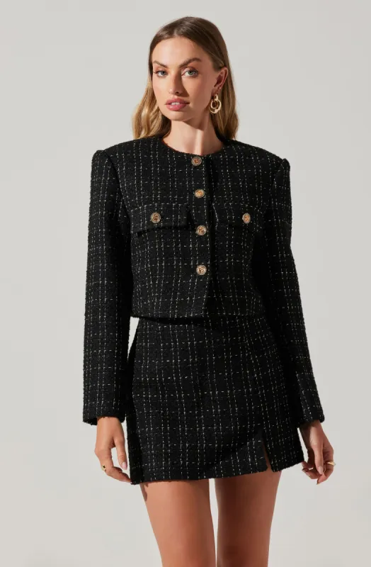Covina Tweed Cropped Jacket made by Astr
